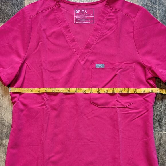 Figs Catarina Scrubs Top Shocking Pink Medium Shirt - Picture 7 of 7